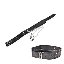 2020 PU Leather Neck Collar Nipple Clamps Black Fetish BDSM Bondage Sex Products for Woman Sex Toys For Couples Adult Games 2024 - buy cheap