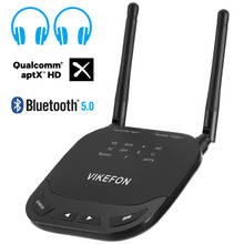 Bluetooth 5,0 аудио приемник с дальностью действия 80 м, 3 в 1, передатчик AptX LL/HD для телевизора, автомобиля, ПК, RCA, разъем 3,5 мм, AUX, SPDIF, беспроводной адаптер 2024 - купить недорого