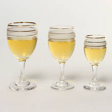 Copo clássico de vidro banhado a ouro, 2 tamanhos de 65ml/125ml, cristal sem chumbo, com gotejador para vinho tinto, copos para depois de sucção 2024 - compre barato