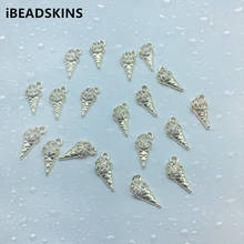 New arrival! 14x6mm 50pcs Copper/Cubic zirconia ice cream charm for Necklace DIY /Earrings parts,hand Made Earrings Jewelry DIY 2024 - buy cheap