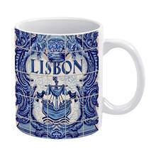 Taza de cerámica con Azulejos de Azulejo para café, taza blanca para café, té de la tarde, Navidad, Portugal, Lisboa, 330ml 2024 - compra barato