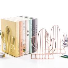 1 Pair of Cactus Iron Book Holder Stand Metal Desktop Bookends Storage Rack Book Holder School Stationery Office Organize Rack 2024 - buy cheap