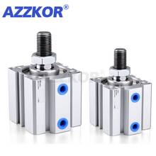 AZZKOR-cilindro de aire neumático de SDA-B, herramientas neumáticas de rosca pequeña macho de 40 orificios a 5, 10, 15, 20, 25, 30, 35, 40, 45, 50, 55, 60mm 2024 - compra barato