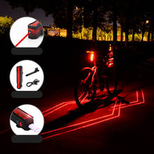 Bicycle Light Waterproof LED Rear Tail Light USB Rechargeable Laser Line Working Mountain Cycling Taillight Safety Warning 2024 - buy cheap