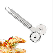 Double Roll Pizza Stainless Steel Knife Pasta Cutter Round Lace Pizza Wheel Dough Crimper Kitchen Tools 2024 - buy cheap