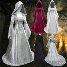 Disfraces de Halloween para mujer, vestido de Cosplay de elfo con capucha, ropa Medieval de Halloween, vestidos de fiesta, vestido de fiesta o08 2024 - compra barato