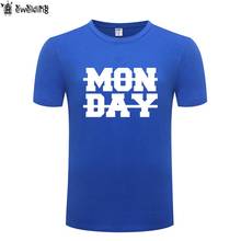 Мужская хлопковая футболка с коротким рукавом и круглым вырезом MONDAY, уличная летняя футболка, футболка для мужчин 2024 - купить недорого