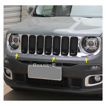 For Jeep Renegade 2016 2017 2018 2019 2020 Car Body Styling Cover Protect Detector Trim Front Up Grid Grill Grille Around 1pcs 2024 - buy cheap