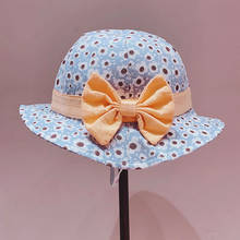 Chapéu balde com laço para bebê, chapéu fofo estampa floral verão menina chapéu panamá uso ao ar livre chapéu de praia para crianças 1-3 anos 2024 - compre barato