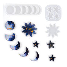 3Pcs Korean Style Star Moon Sun Shape Resin Molds Diy Crystal Art Epoxy Planet Pendant Silicone Mold For Handicraft Making Tools 2024 - buy cheap