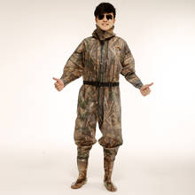 Hot 36-47 Whole Body Hooded Jumpsuits Fishing Clothes Anti-wear Waterproof Hunting Waders Pants Boots Men Women Wading Trousers 2024 - buy cheap