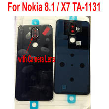 Cubierta trasera de batería para Nokia X7, 100% Original, tapa de carcasa trasera con marco de cámara, lente de vidrio para Nokia 8,1 TA-1131 2024 - compra barato