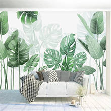 Milofi-papel tapiz personalizado 3D, mural moderno minimalista, pequeñas plantas de acuarela fresca, decoración del hogar, papel de pared de fondo 2024 - compra barato