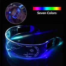 Очки со светодиодной подсветкой, неоновые вечерние ящиеся очки с подсветкой, украшение для вечевечерние, очки в стиле киберпанк светодиодный светодиодные игрушки 2024 - купить недорого
