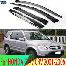 Viseira para exterior de plástico, para honda visual crv 2001-2006 (visual), 4 peças, defletor para janela, sol, chuva 2024 - compre barato