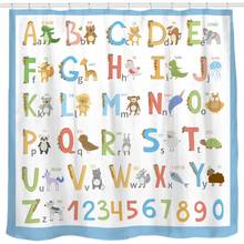 ABC Learning Tool for Boys and Babies Large A to Z Poster Polyester Bathroom Curtains Blue 2024 - buy cheap