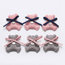 12pcs/lot  Bear Padded Appliques with bowknot decoration for Children Headwear Hair clip Accessories and Garment Accessories 2024 - buy cheap