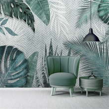 Milofi custom 3D photo wallpaper Nordic minimalist hand-painted tropical leaves bedroom home decoration background wall 2024 - buy cheap