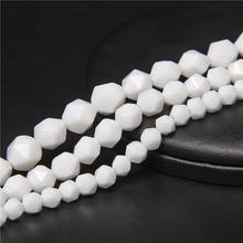 White Natural Faceted Stone Beads Round Loose Spacer 15'' Pick Size 6 8 10mm Beads For DIY Jewelry Making Bracelet Accessories 2024 - buy cheap