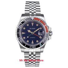 Bliger 40mm Automatic Mechanical Watch Men Business Sapphire Crystal Vintage GMT Watch Luminous Waterproof Calendar Wristwatch 2022 - buy cheap
