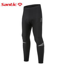 Santic-mallas de ciclismo con forro polar para hombre, pantalones con almohadilla 4D, térmicos, elásticos, para ciclismo de montaña 2024 - compra barato