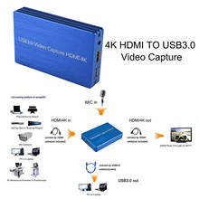 Tarjeta de captura de vídeo 4K 1080P USB 3,0 para transmisión en vivo OBS, Dongle de captura de vídeo 4K @ 60Hz HD, USB 3,0 2024 - compra barato