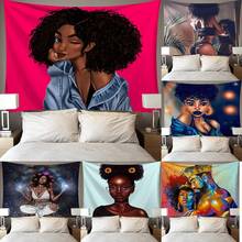 Tapeçaria de estampa africana de personagens, decoração de parede para sala de estar, sofá, toalha e cobertor para praia 2024 - compre barato