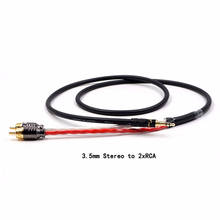 Бесплатная доставка HIFI TRRS сбалансированный 3,5 мм до 2 RCA мужской аудио кабель для Cayin N5 Iriver AK240 AK380 AK120II Amp onyo DP-X1 2024 - купить недорого