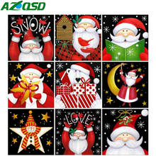 AZQSD Christmas Diamond Painting Santa Claus Cross Stitch Handmade Diamond Embroidery Cartoon Full Square/Round Drill Home Decor 2024 - buy cheap