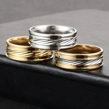 Mens 8mm Carved Stainless Steel Rings Gold Silver Color Finger Ring Engagement Wedding Bands Male Cool Jewelry Gifts 2024 - buy cheap