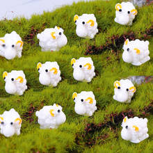Minifiguras de animales para decoración del hogar, adornos de Mini animales, ovejas, Resinas de jardín, accesorios de Micro paisaje, 10 Uds. 2024 - compra barato