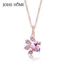 JoiasHome-colgante de Plata de Ley 925 con forma de huella, collar, oro rosa, para novia, San Valentín 2024 - compra barato