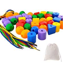 Preschool Large Lacing Beads for Kids  70 Stringing Beads with 4 Strings Toddler Crafts 2024 - buy cheap