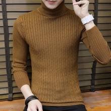 Fashion Winter Chic Men Solid Color Turtleneck Long Sleeve Knitted Sweater Bottoming Top Acrylic Sweater Standard Wool  M-3XL 2024 - buy cheap