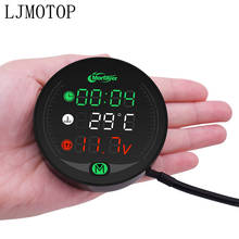 Medidor de temperatura e água para motocicleta, relógio de voltímetro com visor digital, para gás ec2t hdd sfr ec300 ec250 ec 250 300 ec250 ec300 2024 - compre barato