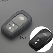Jingyuqin chave remota de silicone carbono, para toyota hilux land cruiser camry capa com botão 2/3/4 2024 - compre barato