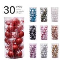 6cm / 30 pçs pet bola transparente bola de natal conjunto decorações de natal colorido e lindo ornamentos de árvore de natal 2024 - compre barato