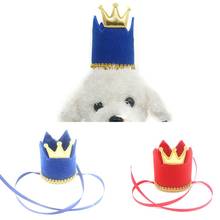 Touca decorativa para aniversário de cachorro, chapéu de coroa brilhante para animais de estimação, com tiara para cães, gatos, festa de natal, acessórios para animais de estimação 2024 - compre barato