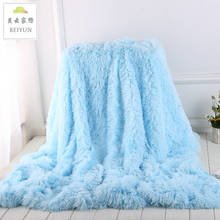 Cobertores longos de pelúcia macios quentes e longos, conjunto de capa de sofá de pelúcia sintética, jogo de cama, cobertor, colcha, travesseiro 2024 - compre barato