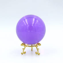 Bola mágica de cristal colorida de 8cm, com base, esfera de vidro, enfeites de pedra fengshui, bola mágica, artesanato de decoração de casa 2024 - compre barato