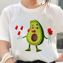 Women Kawaii Cartoon Avocado Funny printing T-shirt Casual Short sleeve Tops  Female Tshirt Summer harajuku Streetwear T shirts 2024 - buy cheap