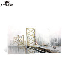 Modern city bridge scenery picture for home wall decoration Hand painted oi painting on canvas hanging poster for living room 2024 - buy cheap