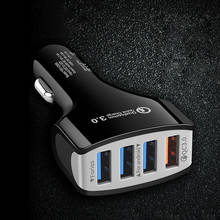 QC3.0 автомобильное зарядное устройство с несколькими USB-портами для быстрой зарядки 2024 - купить недорого