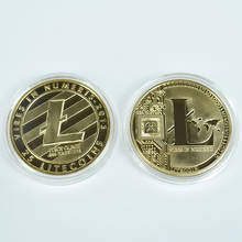 Размер 40 мм/3 мм 24K позолоченная металлическая монета Litecoin Cryptocurrency для подарка и коллекции 2024 - купить недорого