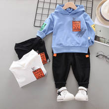 Baby boy clothes spring and autumn cotton suit boy letter printing long-sleeved casual hooded sweater baby boy 2-piece set 2024 - buy cheap