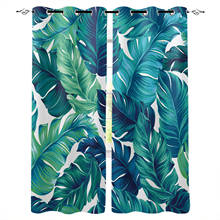 Tropical Leaves Green Palm Leaves Window Curtains Living Room Bedroom Kitchen Curtain For Children Drapes Window Treatment 2024 - buy cheap