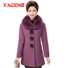 YAGENZ Winter Wool Blend Coats Women Basic Coat Plus size Woolen Overcoat Female Casual Fur collar Single-breasted Jackets 599 2024 - buy cheap