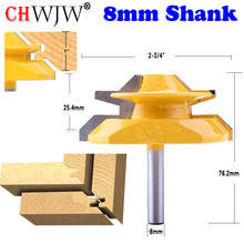 CHWJW 1PC 8mm Shank Industrial Quality Medium Lock Miter Router Bit with 45-Degree 25.4MM Stock woodworking milling cutter 2024 - buy cheap