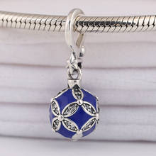 Pingente de prata esterlina 925 autêntica, miçanga azul de natal, ornamento de pingente, enfeite de charme, pulseira personalizada, joias dyi 2024 - compre barato