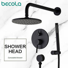 BECOLA EMBEDDED BOX Faucets Set Ceiling Or Wall Shower Arm Diverter Brass Shower Set Bathroom Faucet Mixer Handheld Spray  Sets 2024 - buy cheap
